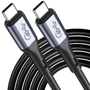 YAOMAISI Thunderbolt 4 Cable【USB-IF Certified】 1.5M/4.9Ft USB4 Cable,40Gbps Data Transfer & 100W PD Charging, 8K@60Hz or Dual 4K Video Cable, Compatible with Thunderbolt 3/4 Devices, MacBook Series..