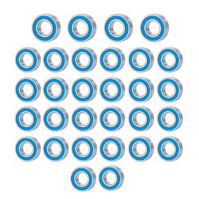BRKRC 30PCS Steel Blue Ball Bearings Kit 6x12x4mm 5x11x4mm for 1/14 Tamiya Semi RC Tractor Truck Climbing Trailer Car Upgrade Parts