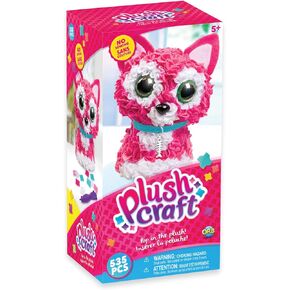 مجموعة ORB The Factory PlushCraft Kitty ثلاثية الأبعاد، وردي/أبيض/أزرق، 5 بوصة × 4 بوصة × 10 بوصة (72889)