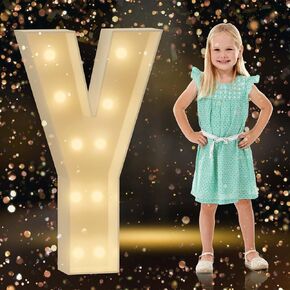 Marquee Light Up Letters,Large Mosaic Balloon Frame Letters 2.85FT Tall Pre-cut Foam Board Marquee Light Up Letters DIY Kit for for Birthday Party Wedding Backdrop Decor (Letter U)