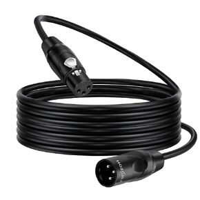 كابل Twozoh XLR بطول 25 قدم، كابل ميكروفون XLR ذكر إلى أنثى متوازن 3 دبابيس XLR (احترافي/HiFi)