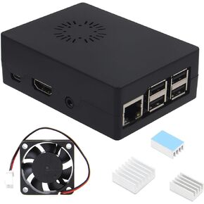 eleUniverse ABS Case with Heatsink & Fan for Libre Computer Board AMl-S905X-CC/ALL-H3-CC/ROC-RK3328-CC (Black)