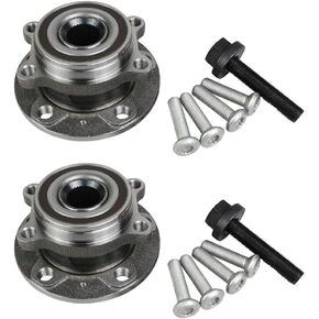 Autoround 513253 [2-Pack/Pair] Front Wheel Bearing and Hub Assembly Compatible with Audi A3 Q3 TT (Quattro), Fit for VW Jetta/Beetle/Passat/Golf/GTI/Tiguan/CC/Rabbit/Golf R/Eos/ R32