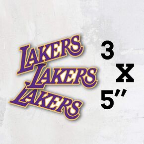 Los Angels City Laker Basketball Sport Team Logo Vinyl Die-Cut Sticker Art Decal Set of 3 Pieces - 5'' Longer Side