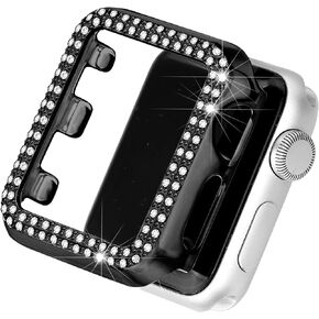 Secbolt Bling Case Compatible with Apple Watch Series 9 Series 8 Series 7 45mm, Full Cover Bumper Screen Protector for iWatch 9/8/7 (Silver-45mm)