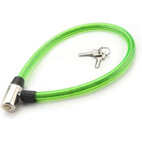 Juvielich Anti Theft Bike Lock 2ft.x12mm Bike Cable Lock with 2 Keys High Security Cable Lock Coiled Bike Lock for Outdoor Equipment, Bicycles, Scooters, Fence, Gate,Green 620x12mm