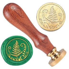 Floral Wax Seal Stamp Embossed Stamp Sealing Vintage Elegant Removable 1" Brass Seal Wood Handle Wedding Invitations Envelopes Gift Packing Decoration Craft Adhesive Waxing