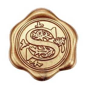 Yoption 50Pcs Initial Alphabet A Adhesive Wax Seal Stickers, Antique Gold Letter Wax Seal Stickers Envelope Seals Self Adhesive Wax Stickers for Wedding Party Birthday Christmas (A)