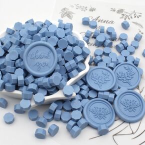 360pcs Dusty Blue Sealing Wax Beads, Andotopee Premium Wax Seal Beads for Stamp Seals, Haze Blue Wax Pellets Refill Pack for Wax Seal Kit, Wedding Invitation, Letter Envelope Seal, DIY Crafts
