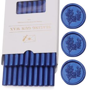 Navy Blue Wax Seal Sticks 20pcs, Andotopee Glue Gun Wax Seal Sticks for Wax Seal Stamp, Premium Sealing Wax for Envelope Letter Seal Wedding Invation Craft Adhesive, Great Gift Ideas (Mini Size)