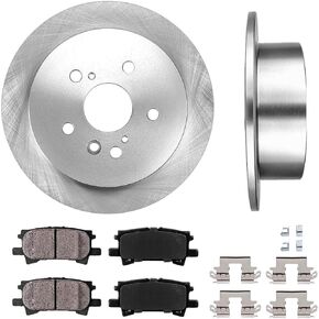 Callahan Rear Brake Kit for 2004-07 Toyota Highlander 04-09 Lexus RX330 RX350 RX400h 2004 2005 2006 2007 Disc Brake Rotors Ceramic Brakes Pads Replacement