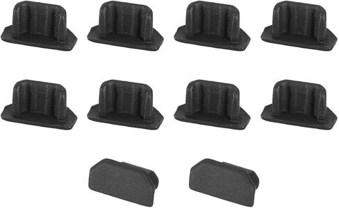 uxcell 10pcs Silicone Micro USB Cap Port Cover Anti Dust Protector 6.5mmx2.3mm Black in Saudi Arabia