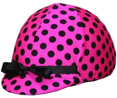 غطاء خوذة ركوب الفروسية - نقاط منقطة على اللون الوردي الساخن in Kuwait