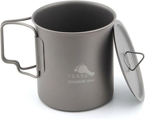 TOAKS Titanium Camping Cup 450ml (CUP-450 with Lid) in Saudi Arabia