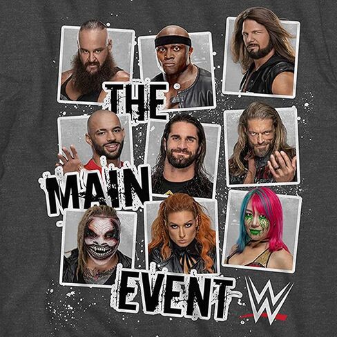 تي شيرت WWE Superstars Grid Roman Reigns John Cena Becky Lynch للأولاد الشباب in Saudi Arabia