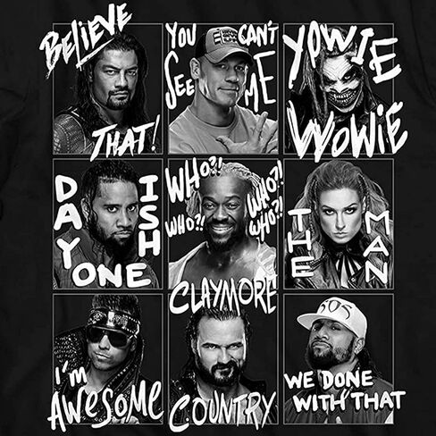 WWE Superstars Grid Roman Reigns John Cena Becky Lynch Boys Youth T-Shirt in Saudi Arabia
