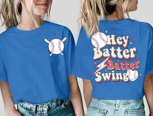 قمصان البيسبول النسائية لعبة يوم قميص البيسبول القلب الجرافيك تي شيرت عادية كم قصير التي شيرت in Kuwait