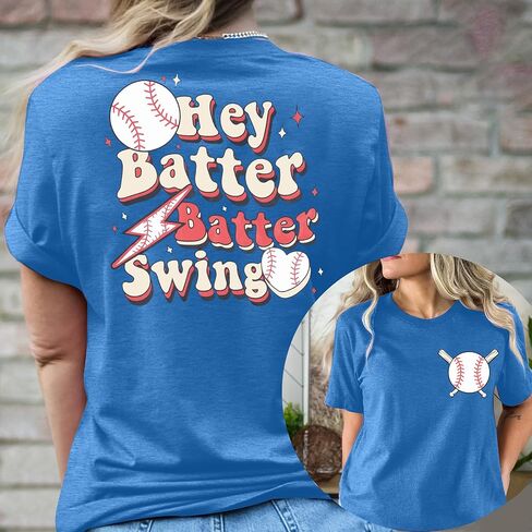 قمصان البيسبول النسائية لعبة يوم قميص البيسبول القلب الجرافيك تي شيرت عادية كم قصير التي شيرت in Kuwait