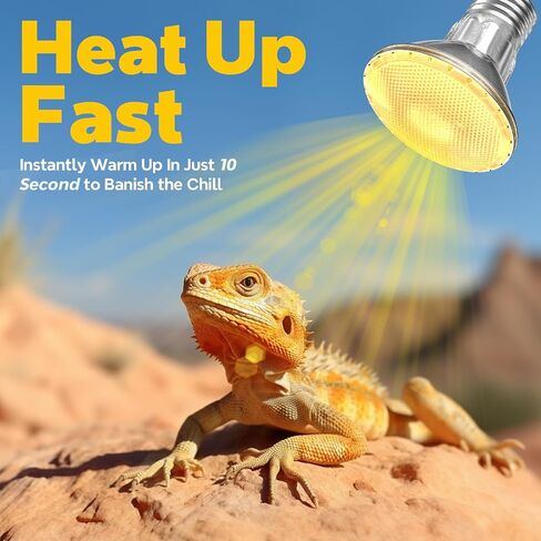 GlowUp 50W Reptile Heat Lamp Bulb,E26 Dimmable Basking Bulb,PAR20 Heat Bulb for Reptiles,2700K Warm White Tortoise Heat Bulb for Lizards Snakes Bearded Dragon Aquarium-2Pack in Saudi Arabia