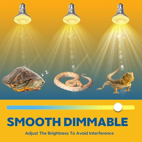 GlowUp 50W Reptile Heat Lamp Bulb,E26 Dimmable Basking Bulb,PAR20 Heat Bulb for Reptiles,2700K Warm White Tortoise Heat Bulb for Lizards Snakes Bearded Dragon Aquarium-2Pack in Saudi Arabia