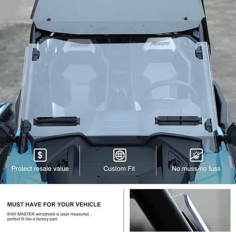 KIWI MASTER Hard Coat Poly Vented Full Windshield Compatible with 2019-2023 Polaris RZR XP 1000 Accessories Heavy Duty Polycarbonate Scratch Resistant in Saudi Arabia