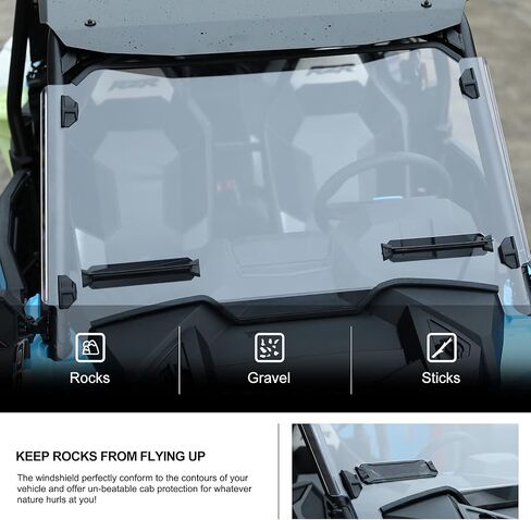 KIWI MASTER Hard Coat Poly Vented Full Windshield Compatible with 2019-2023 Polaris RZR XP 1000 Accessories Heavy Duty Polycarbonate Scratch Resistant in Saudi Arabia