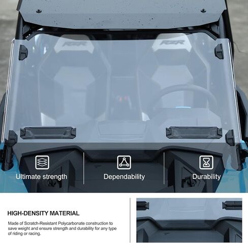KIWI MASTER Hard Coat Poly Vented Full Windshield Compatible with 2019-2023 Polaris RZR XP 1000 Accessories Heavy Duty Polycarbonate Scratch Resistant in Saudi Arabia