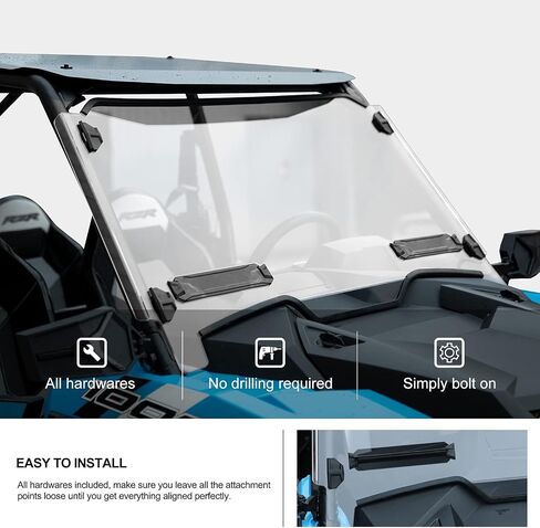 KIWI MASTER Hard Coat Poly Vented Full Windshield Compatible with 2019-2023 Polaris RZR XP 1000 Accessories Heavy Duty Polycarbonate Scratch Resistant in Saudi Arabia