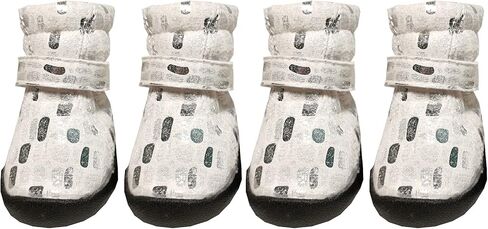 RMAMSCOV Pet Dog Shoes, 4PCS Snow Small Dog Boots, Winter Waterproof Skidproof Warm Protective Boots with Adjustable Straps,Comfortable Paw Protector for Small Medium Pet Cat Dog (#1, White) in Saudi Arabia