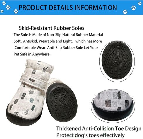 RMAMSCOV Pet Dog Shoes, 4PCS Snow Small Dog Boots, Winter Waterproof Skidproof Warm Protective Boots with Adjustable Straps,Comfortable Paw Protector for Small Medium Pet Cat Dog (#1, White) in Saudi Arabia
