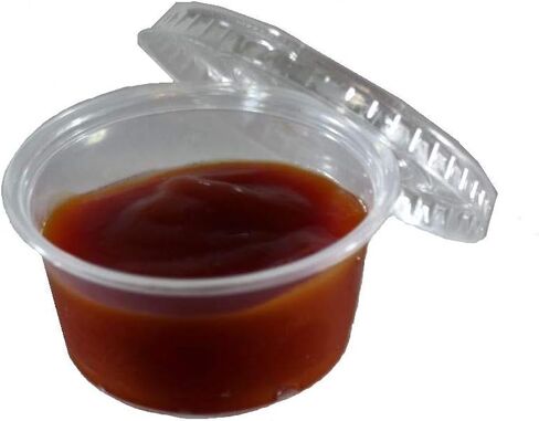 حاويات كاليفورنيا 100 عبوة من أكواب بهار سوفليه فردية مع أغطية - 2 أونصة. - مثالية للكاتشب والصلصة وصلصة الشواء والغمس in Kuwait