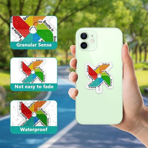 ZOiiWA 60 Pcs Breath Calm Anxiety Sensory Stickers Calm Strips Keychains Reusable Textured Tactile Rough Calming Stickers Adhesive Sensory Strips School Office Classroom Adults Kids Tension Supplies in Saudi Arabia