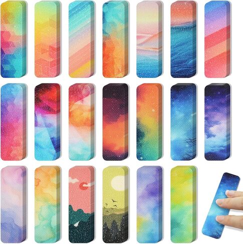 60 Pieces Anxiety Sensory Stickers - Sensory Strips with 2 Textured Surface Adhesives - Fidget Stickers Office & Classroom Desk Must Haves for Adults Teens（Ink Landscape) in Saudi Arabia