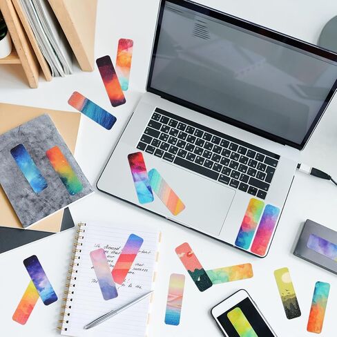 60 Pieces Anxiety Sensory Stickers - Sensory Strips with 2 Textured Surface Adhesives - Fidget Stickers Office & Classroom Desk Must Haves for Adults Teens（Ink Landscape) in Saudi Arabia