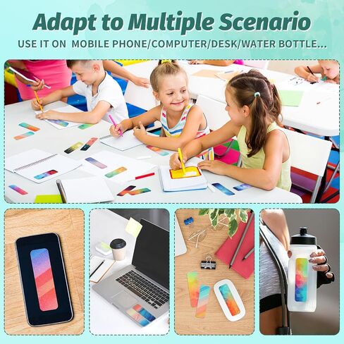 60 Pieces Anxiety Sensory Stickers - Sensory Strips with 2 Textured Surface Adhesives - Fidget Stickers Office & Classroom Desk Must Haves for Adults Teens（Ink Landscape) in Saudi Arabia