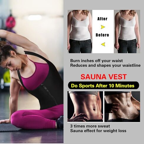 NonEcho Women Neoprene Sweat Vest for Women Sauna Suit Hot Sweat Waist Trainer Vest Slimming Body Shaper in Saudi Arabia