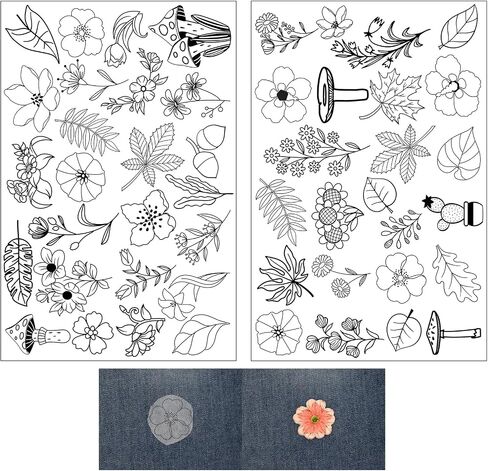 50pcs Hand Sewing Stabilizers, Water Soluble Hand Sewing Stabilizers Machine Embroidery Stabilizers with Flower Patterns Water Soluble Stabilizer for Hand Sewing Beginners in Saudi Arabia