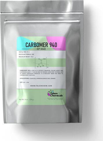 Carbomer 940 (4 Ounce / 113 gram) Carbomer 940 Powder Versatile Thickener and Emulsion Stabilizer for Cosmetics and Personal Care Products Carbomer 940 Viscosity Enhancer by Talsen Chemicals in Saudi Arabia