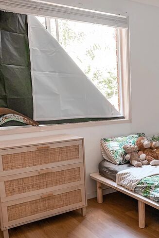 Mahalo Eco Blinds Blackout Blinds with Adhesive Hook and Loop, Black/White, 1.2, x 2m, 47.2" x 78.7" - Eco-Friendly Bio Plastic, Cut to Size Black Out Shade for Bedrooms, Kids Rooms, Nurseries in Saudi Arabia