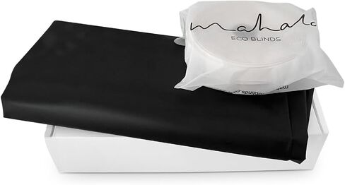 Mahalo Eco Blinds Blackout Blinds with Adhesive Hook and Loop, Black/White, 1.2, x 2m, 47.2" x 78.7" - Eco-Friendly Bio Plastic, Cut to Size Black Out Shade for Bedrooms, Kids Rooms, Nurseries in Saudi Arabia