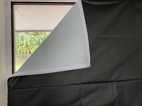 Mahalo Eco Blinds Blackout Blinds with Adhesive Hook and Loop, Black/White, 1.2, x 2m, 47.2" x 78.7" - Eco-Friendly Bio Plastic, Cut to Size Black Out Shade for Bedrooms, Kids Rooms, Nurseries in Saudi Arabia
