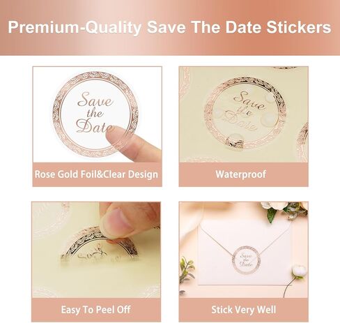 ملصقات Anwyll Save The Date، 100 قطعة على شكل مغلف مقاس 1.6 بوصة ملصقات ملصقات لحفلات الزفاف، ملصقات مغلف من رقائق الذهب المعدنية ذاتية اللصق لبطاقة الدعوة وحقيبة المكافآت وحفلات الزفاف وحفلات استقبال المولود الجديد in Kuwait