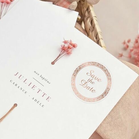 ملصقات Anwyll Save The Date، 100 قطعة على شكل مغلف مقاس 1.6 بوصة ملصقات ملصقات لحفلات الزفاف، ملصقات مغلف من رقائق الذهب المعدنية ذاتية اللصق لبطاقة الدعوة وحقيبة المكافآت وحفلات الزفاف وحفلات استقبال المولود الجديد in Kuwait