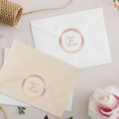 ملصقات Anwyll Save The Date، 100 قطعة على شكل مغلف مقاس 1.6 بوصة ملصقات ملصقات لحفلات الزفاف، ملصقات مغلف من رقائق الذهب المعدنية ذاتية اللصق لبطاقة الدعوة وحقيبة المكافآت وحفلات الزفاف وحفلات استقبال المولود الجديد in Kuwait