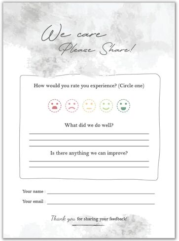 50 Short Term Rental Suggestion Cards - Suggestion Form to Receive Feedback for Your Bnb with Suggestion Box Cards - Bulk Hotel Supplies 50 Your Feedback is Appreciated Cards Set with Design and Extra in Saudi Arabia