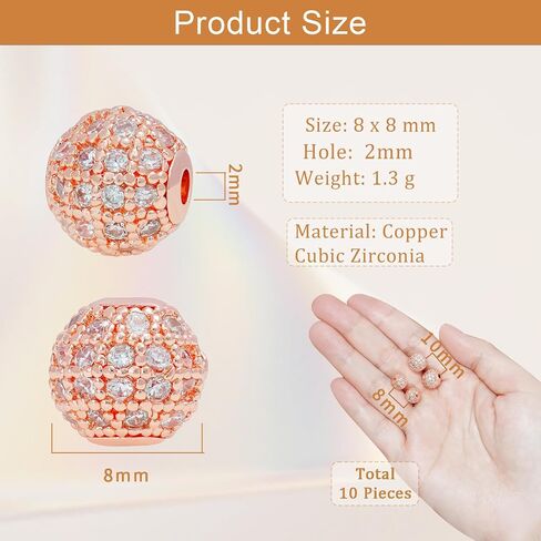 Round Charm Spacer Beads, Zirconia Pave Connector Charm Beads for Bracelet Necklace DIY Jewelry Making Crafts in Saudi Arabia