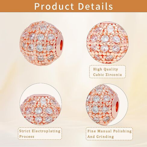 Round Charm Spacer Beads, Zirconia Pave Connector Charm Beads for Bracelet Necklace DIY Jewelry Making Crafts in Saudi Arabia
