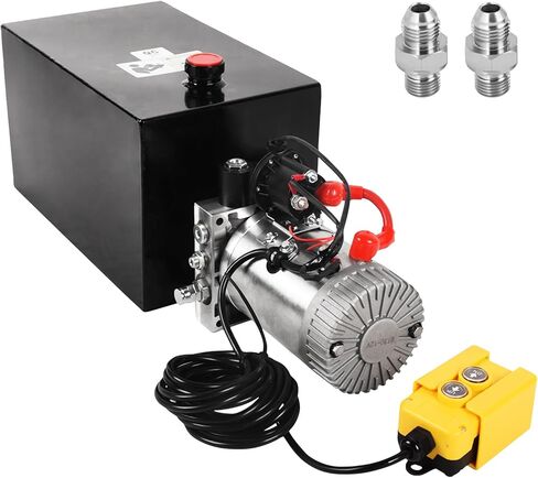 VAIDPRO 15 Quart Hydraulic Pump 12V DC Single Acting Electric Hydraulic Pump 3.9 Gallon Dump Trailer Pump 3200 PSI Hydraulic Power Unit Metal Reservoir for Dump Trailer Car Lifting in Saudi Arabia