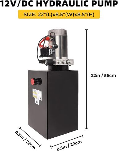 VAIDPRO 15 Quart Hydraulic Pump 12V DC Single Acting Electric Hydraulic Pump 3.9 Gallon Dump Trailer Pump 3200 PSI Hydraulic Power Unit Metal Reservoir for Dump Trailer Car Lifting in Saudi Arabia