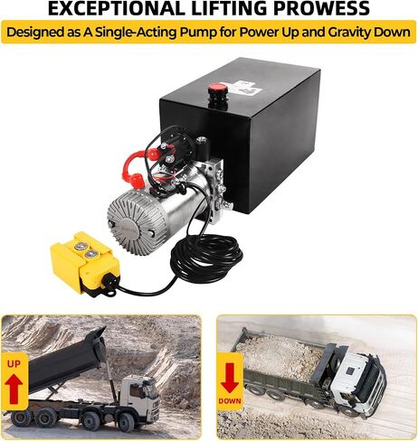 VAIDPRO 15 Quart Hydraulic Pump 12V DC Single Acting Electric Hydraulic Pump 3.9 Gallon Dump Trailer Pump 3200 PSI Hydraulic Power Unit Metal Reservoir for Dump Trailer Car Lifting in Saudi Arabia
